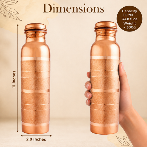 Pure Copper Bottle Contemporary 1L/33.8 fl oz
