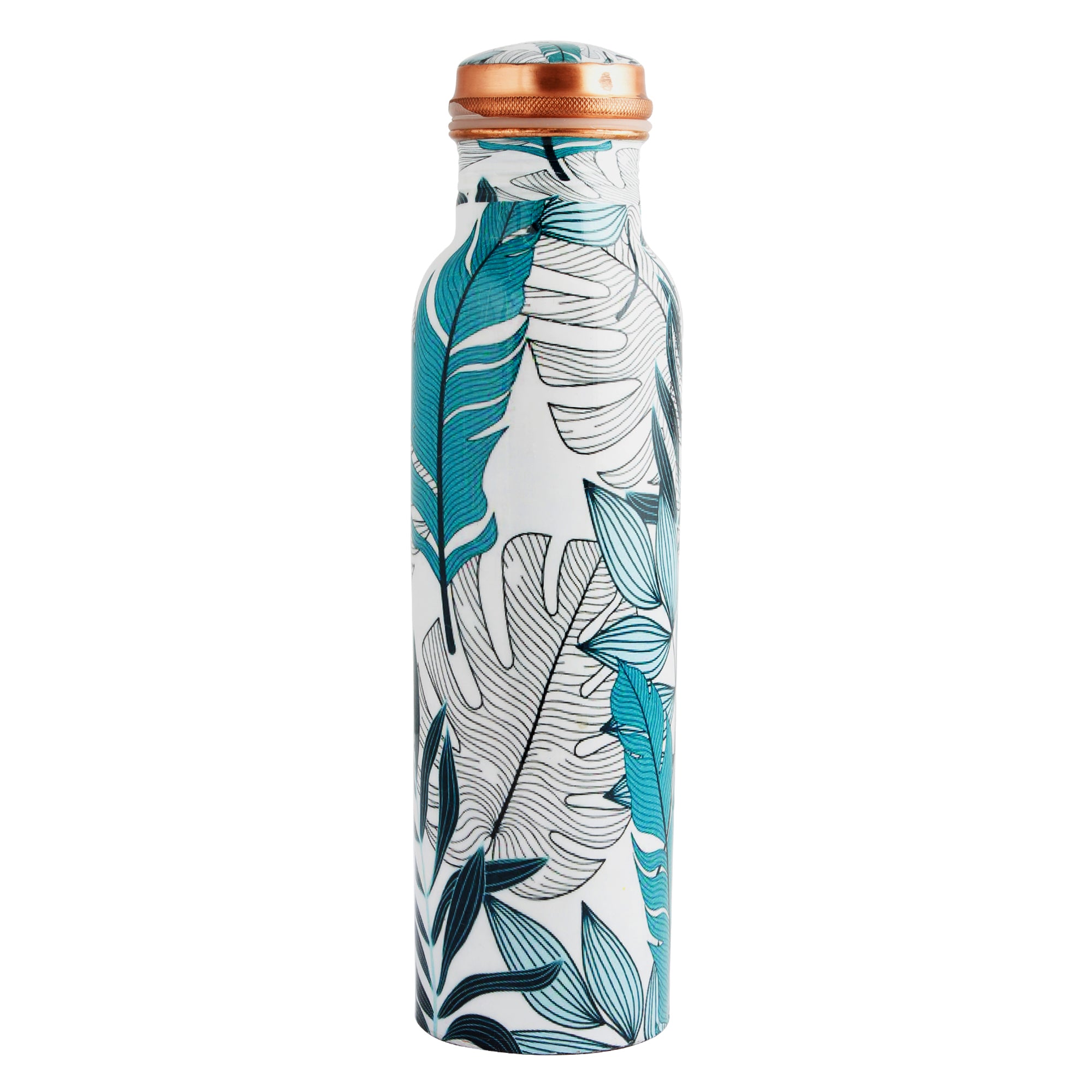 Pure Copper Bottle Tropical Leaf 1L/33.8 fl oz