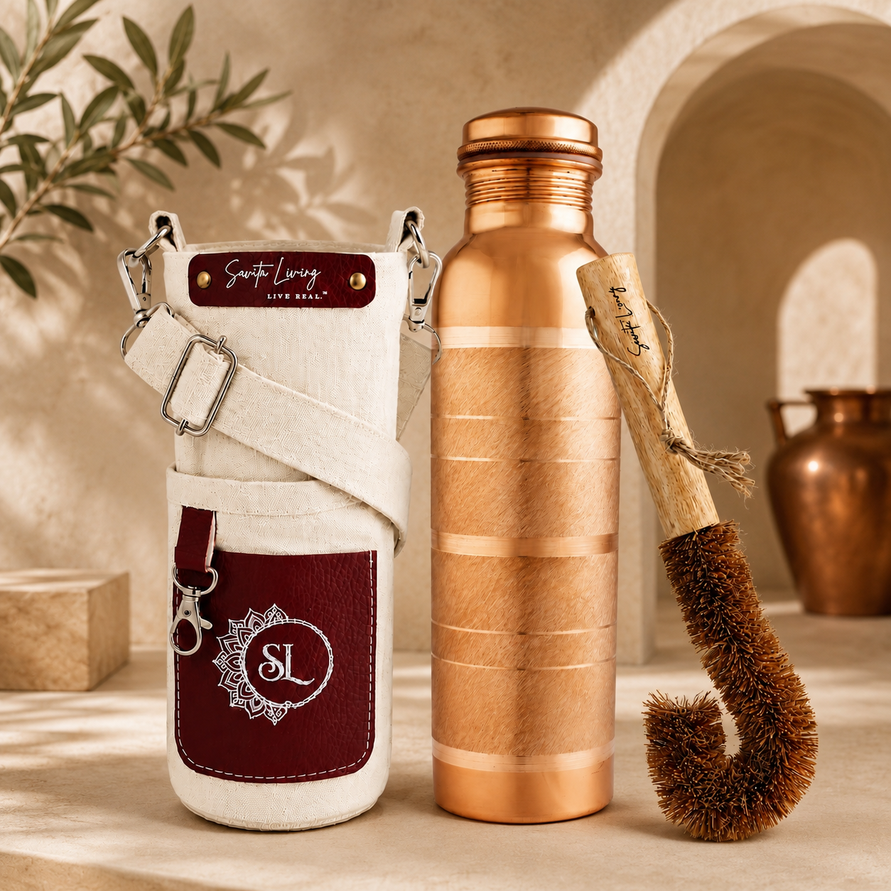 Pure Copper Bottle Contemporary 1L/33.8 fl oz